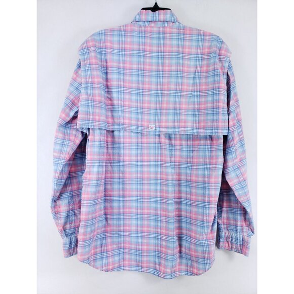 Vineyard Vines Vented Harbor Shirt Men's Size Medium Pink Plaid - Picture 2 of 8